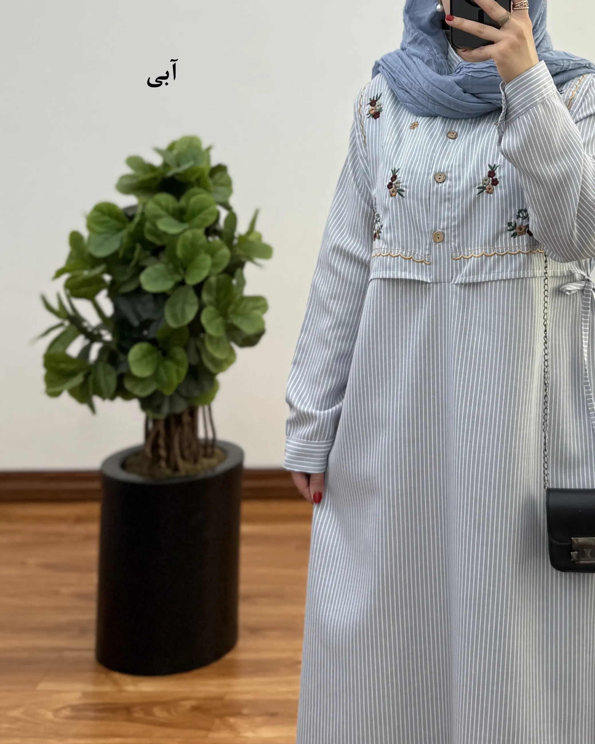 پیراهن مانتویی دیپلمات نخی مدل نیلی